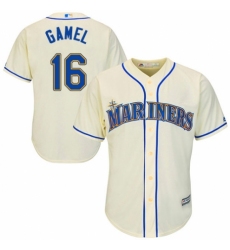Youth Majestic Seattle Mariners #16 Ben Gamel Authentic Cream Alternate Cool Base MLB Jersey