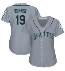 Women's Majestic Seattle Mariners #19 Jay Buhner Replica Grey Road Cool Base MLB Jersey