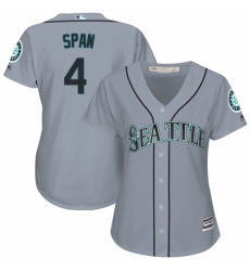 Women's Majestic Seattle Mariners #4 Denard Span Replica Grey Road Cool Base MLB Jersey