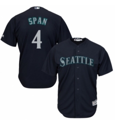 Youth Majestic Seattle Mariners #4 Denard Span Replica Navy Blue Alternate 2 Cool Base MLB Jersey