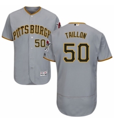 Men's Majestic Pittsburgh Pirates #50 Jameson Taillon Grey Road Flex Base Authentic Collection MLB Jersey