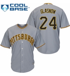 Youth Majestic Pittsburgh Pirates #24 Tyler Glasnow Replica Grey Road Cool Base MLB Jersey