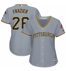 Women's Majestic Pittsburgh Pirates #26 Adam Frazier Replica Grey Road Cool Base MLB Jersey