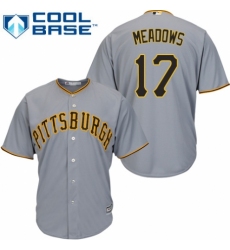 Youth Majestic Pittsburgh Pirates #17 Austin Meadows Authentic Grey Road Cool Base MLB Jersey