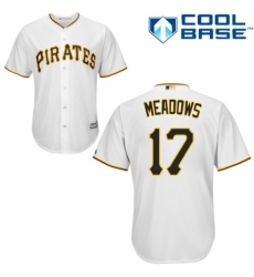 Youth Majestic Pittsburgh Pirates #17 Austin Meadows Replica White Home Cool Base MLB Jersey