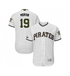 Men's Pittsburgh Pirates #19 Colin Moran White Alternate Authentic Collection Flex Base Baseball Jersey