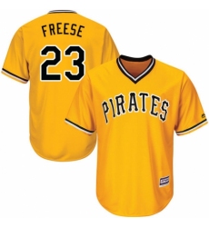 Youth Majestic Pittsburgh Pirates #23 David Freese Authentic Gold Alternate Cool Base MLB Jersey
