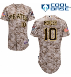 Men's Majestic Pittsburgh Pirates #10 Jordy Mercer Authentic Camo Alternate Cool Base MLB Jersey