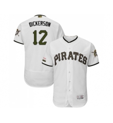 Men's Pittsburgh Pirates #12 Corey Dickerson White Alternate Authentic Collection Flex Base Baseball Jersey