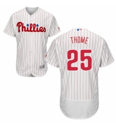 Men's Majestic Philadelphia Phillies #25 Jim Thome White Home Flex Base Authentic Collection MLB Jersey