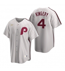 Men's Nike Philadelphia Phillies #4 Scott Kingery White Cooperstown Collection Home Stitched Baseball Jersey