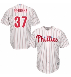 Youth Majestic Philadelphia Phillies #37 Odubel Herrera Replica White/Red Strip Home Cool Base MLB Jersey