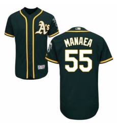 Men's Majestic Oakland Athletics #55 Sean Manaea Green Alternate Flex Base Authentic Collection MLB Jersey
