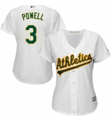 Women's Majestic Oakland Athletics #3 Boog Powell Authentic White Home Cool Base MLB Jersey