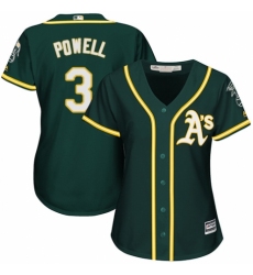 Women's Majestic Oakland Athletics #3 Boog Powell Replica Green Alternate 1 Cool Base MLB Jersey
