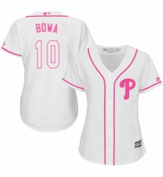 Women's Majestic Philadelphia Phillies #10 Larry Bowa Authentic White Fashion Cool Base MLB Jersey