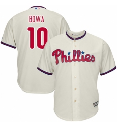 Youth Majestic Philadelphia Phillies #10 Larry Bowa Authentic Cream Alternate Cool Base MLB Jersey