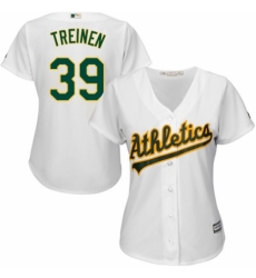 Women's Majestic Oakland Athletics #39 Blake Treinen Authentic White Home Cool Base MLB Jersey