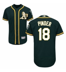 Men's Majestic Oakland Athletics #18 Chad Pinder Green Alternate Flex Base Authentic Collection MLB Jersey