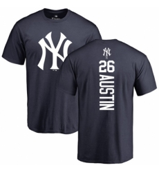 MLB Nike New York Yankees #26 Tyler Austin Navy Blue Backer T-Shirt