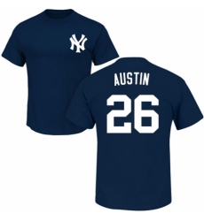 MLB Nike New York Yankees #26 Tyler Austin Navy Blue Name & Number T-Shirt