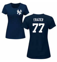 MLB Women's Nike New York Yankees #77 Clint Frazier Navy Blue Name & Number T-Shirt