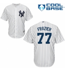 Youth Majestic New York Yankees #77 Clint Frazier Authentic White Home MLB Jersey