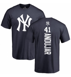 MLB Nike New York Yankees #41 Miguel Andujar Navy Blue Backer T-Shirt