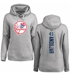 MLB Women's Nike New York Yankees #41 Miguel Andujar Ash Backer Pullover Hoodie