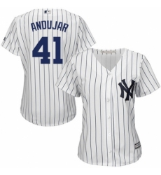 Women's Majestic New York Yankees #41 Miguel Andujar Authentic White Home MLB Jersey