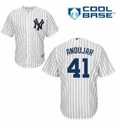 Youth Majestic New York Yankees #41 Miguel Andujar Authentic White Home MLB Jersey