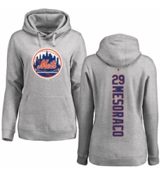MLB Women's Nike New York Mets #29 Devin Mesoraco Ash Backer Pullover Hoodie