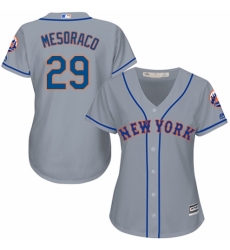 Women's Majestic New York Mets #29 Devin Mesoraco Authentic Grey Road Cool Base MLB Jersey
