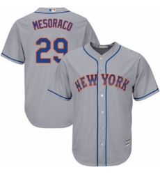 Youth Majestic New York Mets #29 Devin Mesoraco Authentic Grey Road Cool Base MLB Jersey
