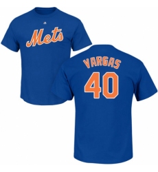 MLB Nike New York Mets #40 Jason Vargas Royal Blue Name & Number T-Shirt