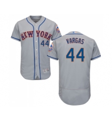 Men's New York Mets #44 Jason Vargas Grey Road Flex Base Authentic Collection Baseball Jersey