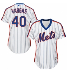 Women's Majestic New York Mets #40 Jason Vargas Authentic White Alternate Cool Base MLB Jersey