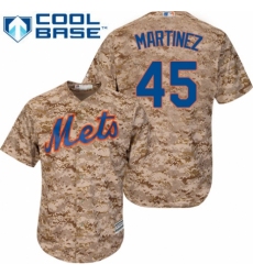 Men's Majestic New York Mets #45 Pedro Martinez Authentic Camo Alternate Cool Base MLB Jersey