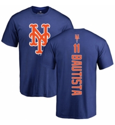 MLB Nike New York Mets #11 Jose Bautista Royal Blue Backer T-Shirt