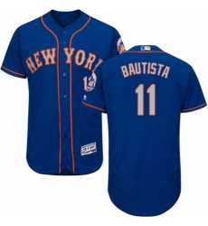 Men's Majestic New York Mets #11 Jose Bautista Royal/Gray Alternate Flex Base Authentic Collection MLB Jersey