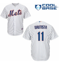 Youth Majestic New York Mets #11 Jose Bautista Authentic White Home Cool Base MLB Jersey