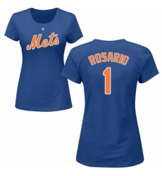 MLB Women's Nike New York Mets #1 Amed Rosario Royal Blue Name & Number T-Shirt