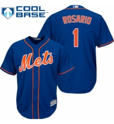 Youth Majestic New York Mets #1 Amed Rosario Authentic Royal Blue Alternate Home Cool Base MLB Jersey