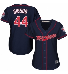 Women's Majestic Minnesota Twins #44 Kyle Gibson Authentic Navy Blue Alternate Road Cool Base MLB Jersey