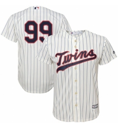 Youth Majestic Minnesota Twins #99 Logan Morrison Authentic Cream Alternate Cool Base MLB Jersey