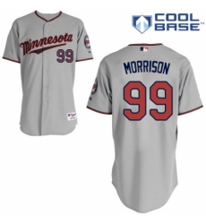 Youth Majestic Minnesota Twins #99 Logan Morrison Authentic Grey Road Cool Base MLB Jersey