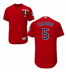 Men's Majestic Minnesota Twins #5 Eduardo Escobar Authentic Scarlet Alternate Flex Base Authentic Collection MLB Jersey