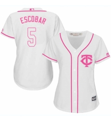 Women's Majestic Minnesota Twins #5 Eduardo Escobar Authentic White Fashion Cool Base MLB Jersey