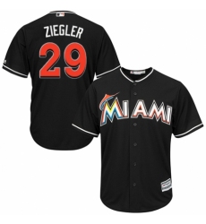 Youth Majestic Miami Marlins #29 Brad Ziegler Authentic Black Alternate 2 Cool Base MLB Jersey