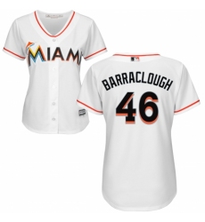 Women's Majestic Miami Marlins #46 Kyle Barraclough Authentic White Home Cool Base MLB Jersey
